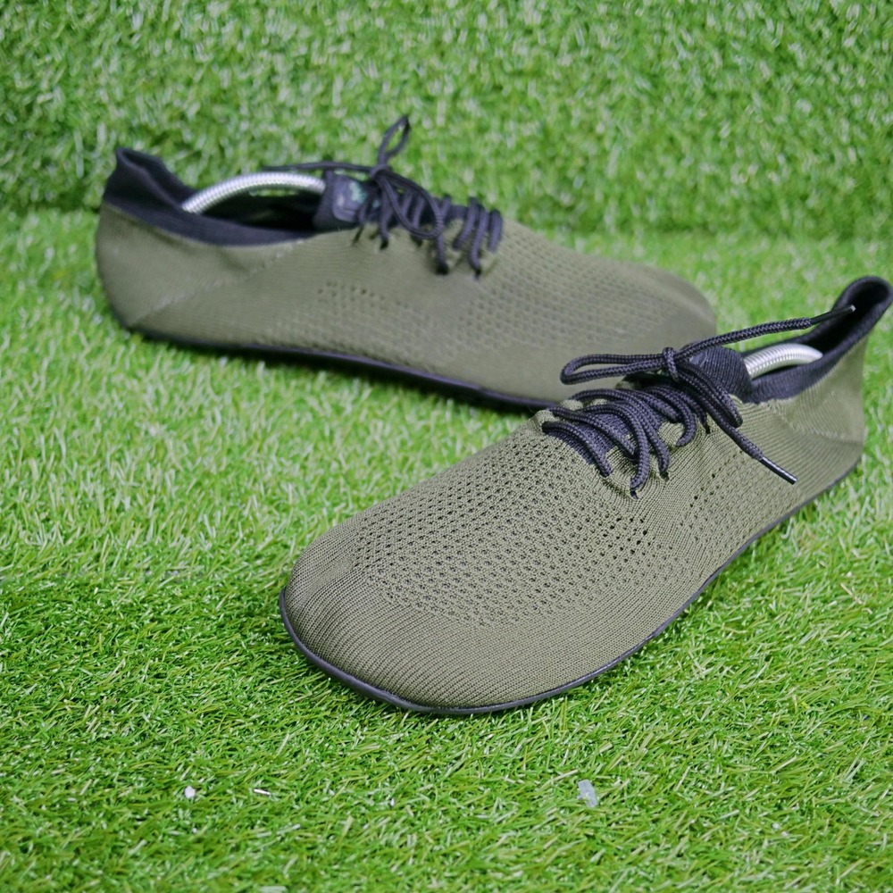 Magical Shoes Re-ne Barefoot Sneakers - Olive Green Knit - Mens Size 45